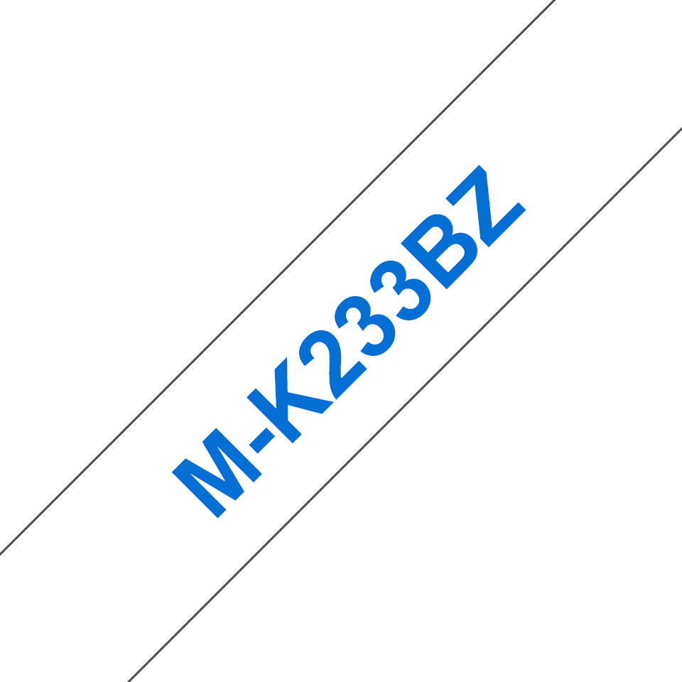 Original Brother MK233BZ tape – blå på hvid, 12 mm bred